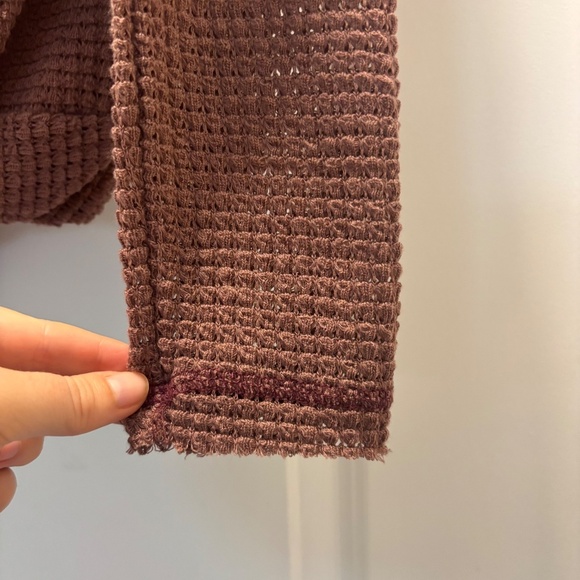 La Miel Dusty Rose Waffle Knit Long Sleeve Shirt - Picture 6 of 7